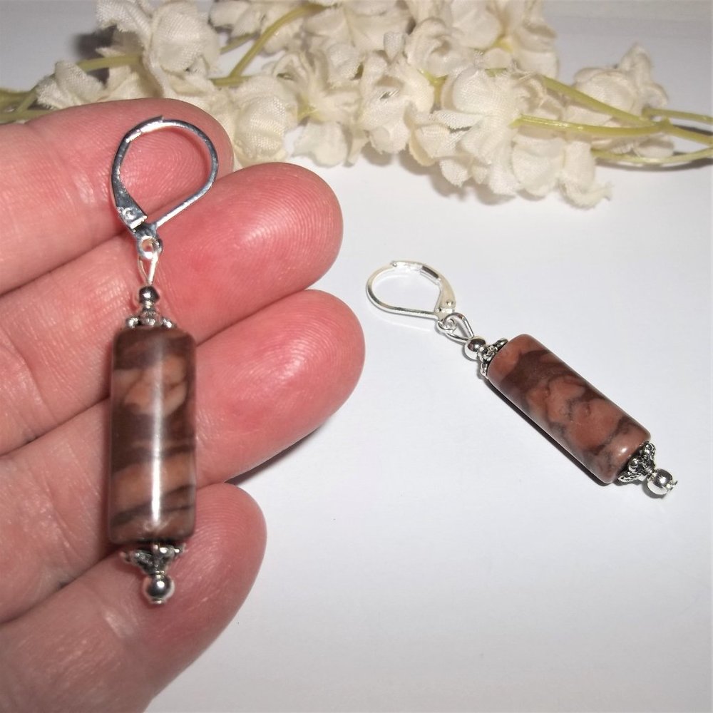 Faux Jasper Gemstone Earrings Set Beaded Dangle Drop Fashion Jewelry Gift 7299 - Picture 6 of 6